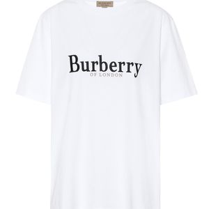 Camiseta de algodón bordada Burberry de color Negro