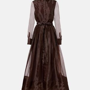 Jonathan Simkhai Brown Montgomery Organza Shirt Dress