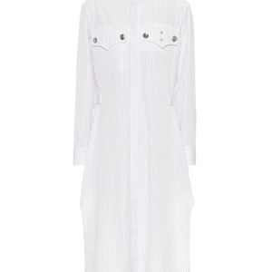 CALVIN KLEIN 205W39NYC Weiß Gestreiftes Hemdblusenkleid aus Baumwolle