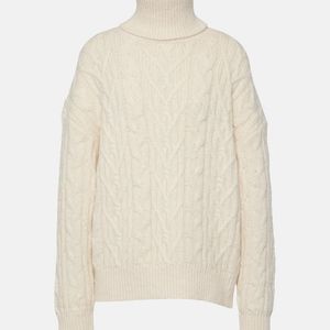 Nili Lotan White Annie Alpaca-Blend Turtleneck Sweater