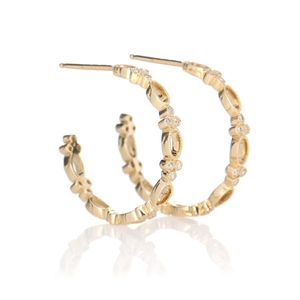Stone Paris Mettallic Ohrringe Volupté Small Hoop aus 18kt Gold mit Diamanten