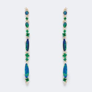 Suzanne Kalan Blue 18Kt Drop Earrings With Gemstones