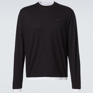 Prada Black Cotton Jersey Sweatshirt for men
