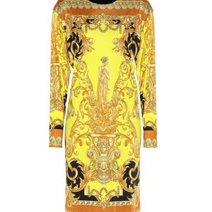 Versace Gelb Kleid mit Barocco-Print