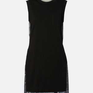 Sacai Black Knitted Cotton Minidress