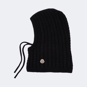 Moncler Black Cable-Knit Alpaca And Wool-Blend Balaclava