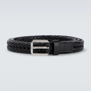 Tom Ford Black Braided Leather Belt for men