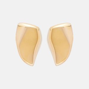 Bottega Veneta White Prisma Small 18Kt-Plated Earrings