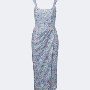 Markarian Blue Marla Floral Lace Bustier Dress