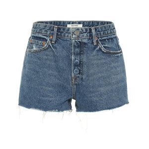 Shorts di jeans Cindy a vita alta di GRLFRND in Blu