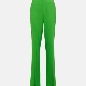 GIUSEPPE DI MORABITO Green High-Rise Wool-Blend Pants