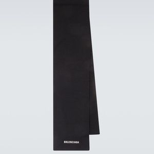 Balenciaga Black Logo Wool-Blend Scarf for men