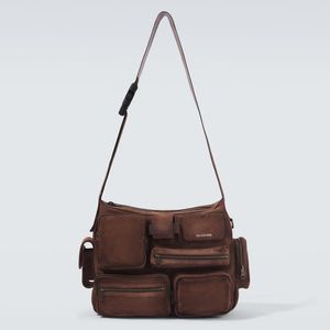 Balenciaga Brown Superbusy Suede Messenger Bag for men