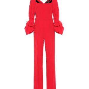 Roland Mouret Rot Jumpsuit Bethany aus Woll-Crêpe