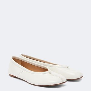 Maison Margiela White Tabi Leather Ballet Flats