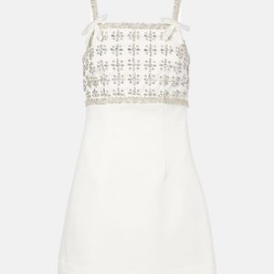 Rebecca Vallance White Lia Embellished Minidress