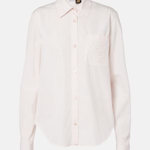 Loewe White Paula's Ibiza Anagram Cotton Poplin Shirt