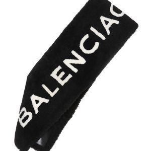 Balenciaga ロゴモチーフ ファーストール ブラック