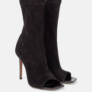 Paris Texas Black Amanda Suede Ankle Boots