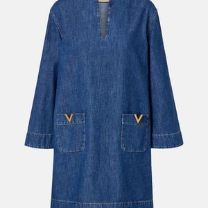 Valentino Blue Vgold Chambray Minidress