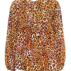 Exclusivo en Mytheresa – blusa de seda estampada Anna Kosturova de color Naranja