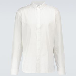 Camisa de algodon con monograma Balmain de hombre de color Blanco