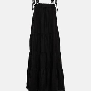 Velvet Black Charlie Tiered Linen Maxi Dress