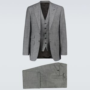 Traje de tres piezas de cuadros Thom Sweeney de hombre de color Gris