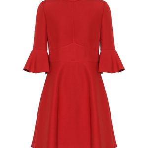 Vestido de lana y seda Valentino de color Rojo