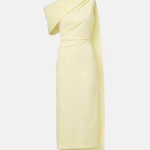 Roksanda Yellow Maite Caped Cloque Midi Dress