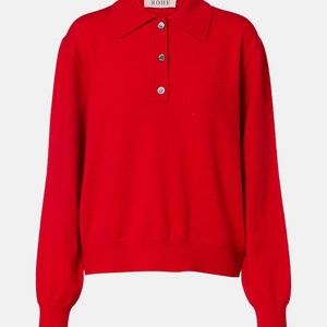 Rohe Red Wool And Cashmere Polo Sweater