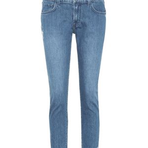 J Brand Blau Mid-Rise Cropped Jeans Sadey