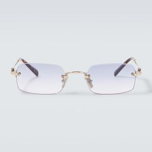 Miu Miu Metallic Logo Rectangular Sunglasses for men