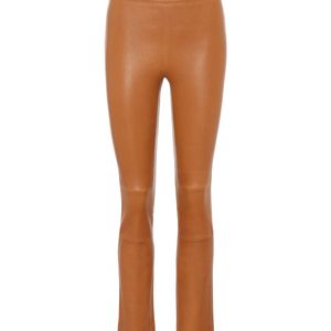 Pantalon Maria Rosa raccourci en cuir Stouls en coloris Marron