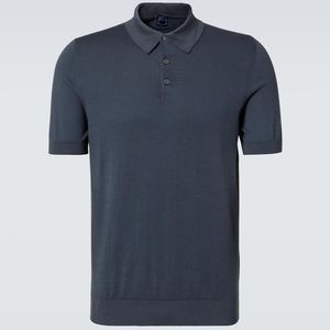 Fedeli Blue Cotton Polo Shirt for men