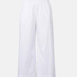 Max Mara White Pece Cropped Cotton-Blend Wide-Leg Pants