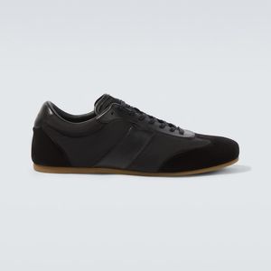 Lemaire Black Soft Suede-Trimmed Sneakers for men