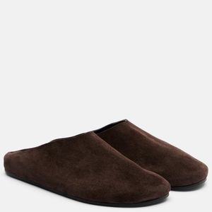 The Row Brown Hudson Suede Mules