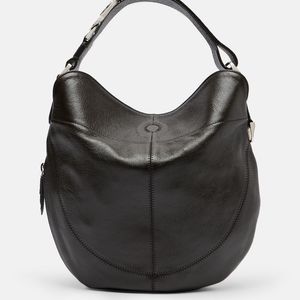 Lemaire Black Quiver Clip Medium Leather Shoulder Bag