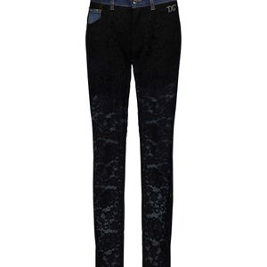 Jeans slim con pizzo di Dolce & Gabbana in Nero