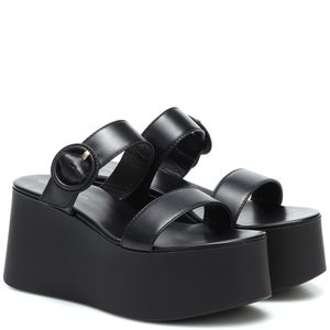Sandalias de piel de plataforma Gianvito Rossi de color Negro