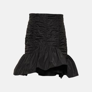 Patou Black Ruched Faille Miniskirt