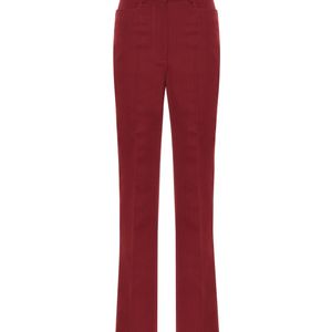 Pantalones rectos en mezcla de lana Victoria Beckham de color Rojo