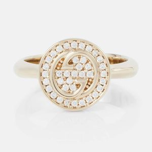Gucci White Blondie Crystal-Embellished Ring