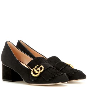 Gucci Black Marmont Fringed Suede Loafers