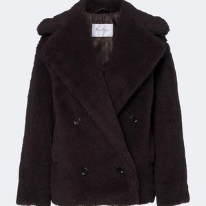 Max Mara Black Alpaca, Wool, And Silk Peacoat