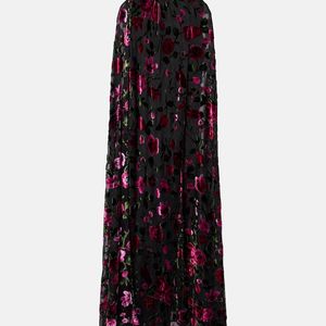 Rodarte Black Devore Velvet Gown
