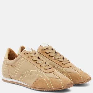 Totême Natural Flex Suede-Trimmed Sneakers