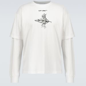 Off-White c/o Virgil Abloh Weiß T-Shirt Shadows aus Baumwolle
