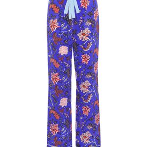 Pantalon de pyjama en soie imprimée Diane von Furstenberg en coloris Bleu